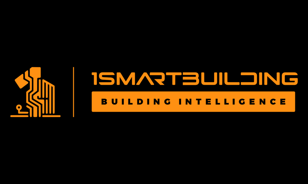 ISMARTBUILDING logo with an orange circuit icon on the left and 'BUILDING INTELLIGENCE' in an orange badge on a black background.